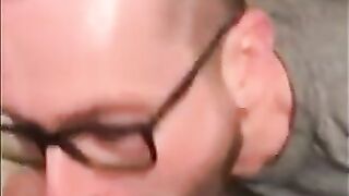 Black Guy Fucks White Guy's Mouth with Big Cock