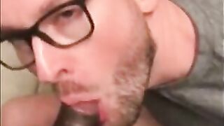 Black Guy Fucks White Guy's Mouth with Big Cock