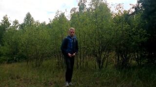 Outdoor Twink Peeing in the Woods