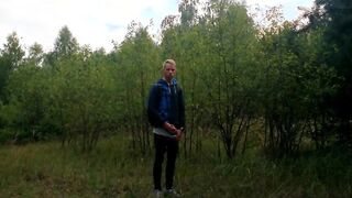 Outdoor Twink Peeing in the Woods