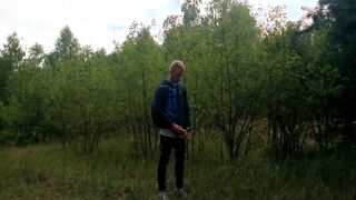 Outdoor Twink Peeing in the Woods