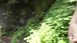 Japanese Grandpa Strips Outdoors
