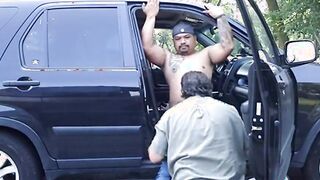Bear Sucks Cock Outdoors