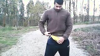 Portuguese Bear Strips and Shows His Big Cock