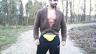 Portuguese Bear Strips and Shows His Big Cock