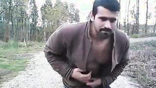 Portuguese Bear Strips and Shows His Big Cock