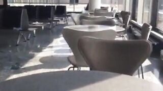Public Masturbation: Airport Pee and Cum