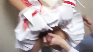 3 Japanese Crossdressers Jerk Off Together