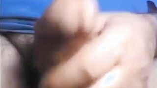 Daddy shows off his thick uncut cock on webcam