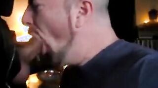 Amateur Daddy Swallows Big Cock in Suit