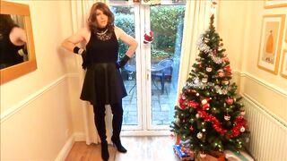 Christmas Wanking in Thigh-High Boots