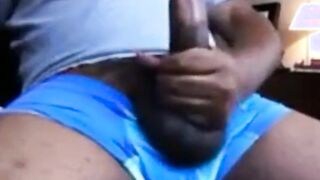 Hung Black Stud Strokes His Big Cock
