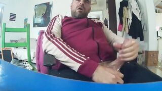 Big-Cock Bear Masturbating on Webcam
