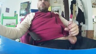 Big-Cock Bear Masturbating on Webcam