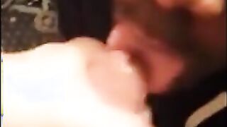 Black Twink Swallows White Cum in Interracial Blowjob