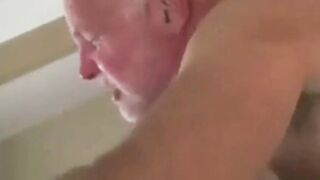 Big-Cock Daddy Barebacks Amateur Chocolate-Eating Grandpa Bear