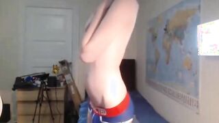 Redhead Twink Shows Off on Webcam