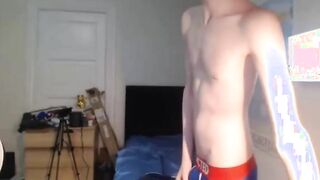 Redhead Twink Shows Off on Webcam