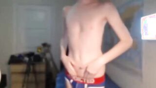 Redhead Twink Shows Off on Webcam