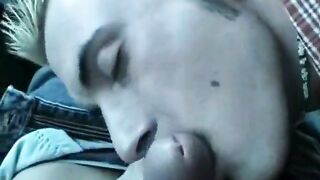Twink Blows in Car and Gets a Facial