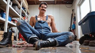 Mechanic twins go all the way with rough anal in garage