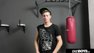 Blond Czech Twink Flexing Big Dick