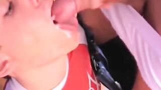 Sperm Dump Bukkake for Amateur Cock Sucker