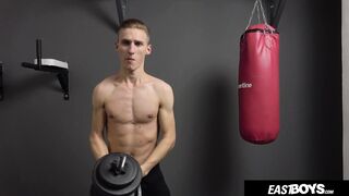 Czech Boy Muscle Worship and Handjob