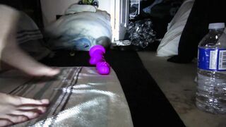 Huge Purple Dildo Stretches Me Out