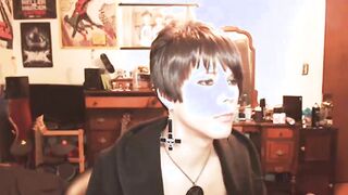 Short-Haired Crossdresser Cutie on Webcam