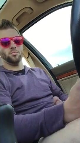 Big-Cock Hunks Play in the Car