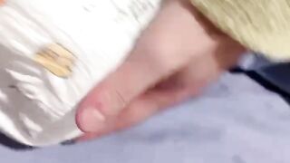 Squishing my full diaper - video 2