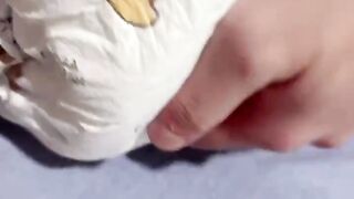 Squishing my full diaper - video 2