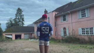 Delivery boytoy tied up and fucked by masked man in abandoned house
