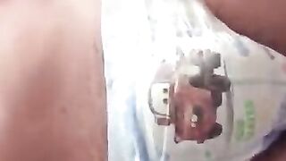 Twink diaper boy tease