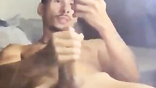 Latino muscle jerking off