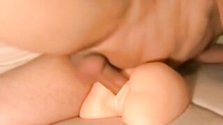 Rubber Pussy Toyed and Abused by Horny Man