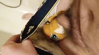 Stuffing small plushie in my underwear and soaking it
