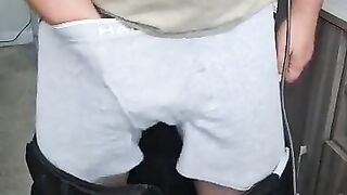 Moan and Cum in His Underwear