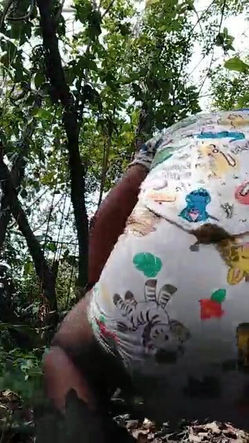out in nature in my diaper