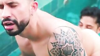 Two Hot Latino Studs With Tattoo Fucks Outdoor