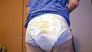Making a small mess in my alligator diaper