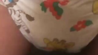 Wet diaper boy shakes booty