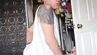 Diaper boy rides dino