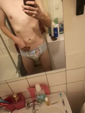Diaper boy getting hard