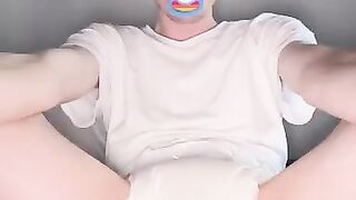 Happy messy diaper boy