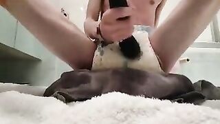 ABDL diaper boy buzzing his loaded pampers