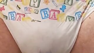 Desperate panting diaper boy FIRST TIME WETTING
