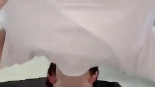 Diaper boy sucks dildo