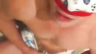 Pissing the diapered boy